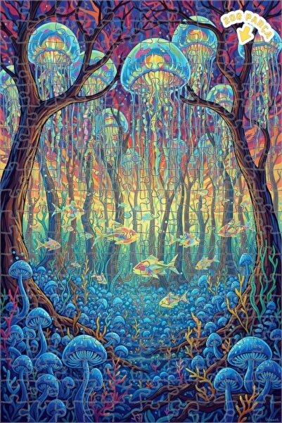 Teona Ahşap لغز خشبي بإطار مزدوج الطبقات بتصميم أسماك وأقنعة البحر الملونة من...