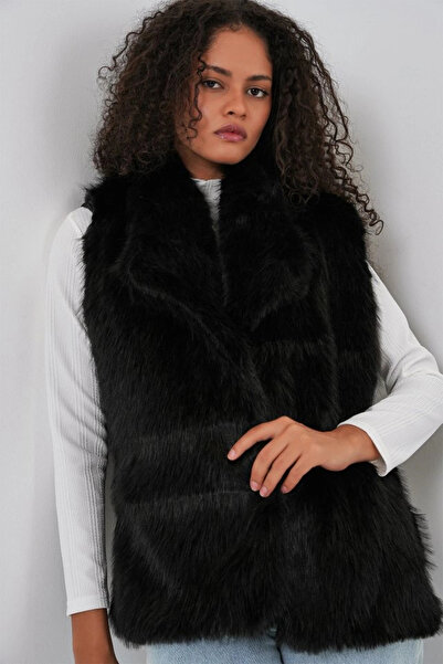 nedo7 6804 Fur Vest - Black