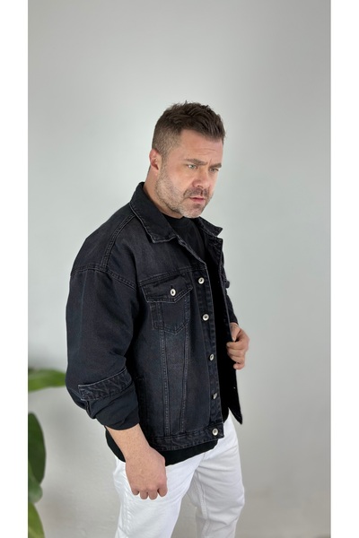 LudoWear ERKEK SİYAH DENİM KOT CEKET