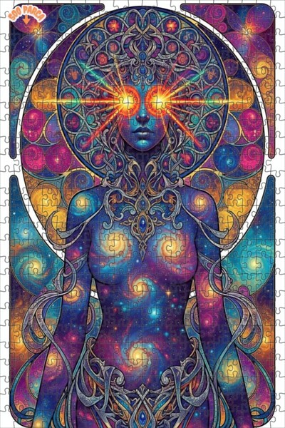 Teona Ahşap لغز خشبي بإطار مزدوج الطبقات للمرأة ذات الطاقة الكونية الفلكية 50...