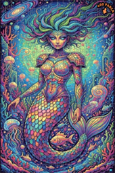 Teona Ahşap لغز خشبي بإطار مزدوج الطبقات بمظهر لوحة زيتية ملونة لعالم حورية ا...