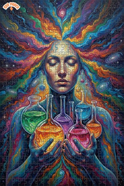 Teona Ahşap لغز خشبي بإطار مزدوج الطبقات بمظهر لوحة زيتية للتفكير الكوني 500 ...