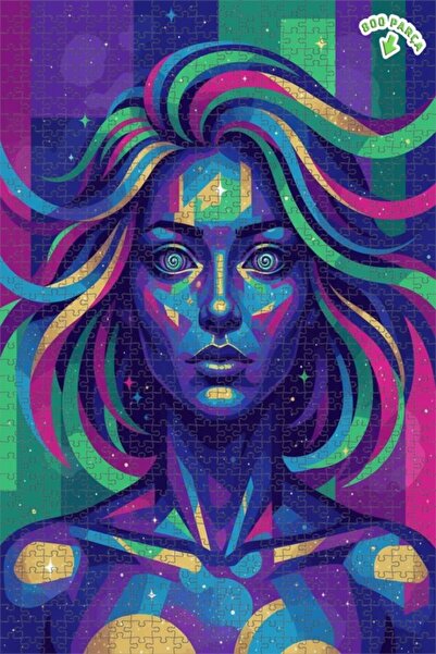 Teona Ahşap لوحة فنية نسائية فضائية بمظهر فني حديث، لوحة خشبية مؤطرة بطبقتين،...