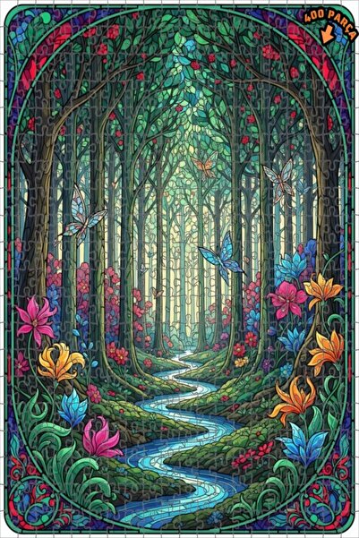 Teona Ahşap لغز خشبي مؤطر بطبقتين من ماركة ماجيكال فورست ريفر 400 قطعة 35×35