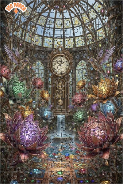 Teona Ahşap لغز خشبي على شكل برج ساعة ستيمبانك مع إطار مزدوج الطابق 150 قطعة ...