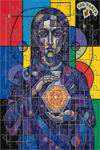 Teona Ahşap لوحة زيتية لامرأة علوم فلكية تبدو عصرية بإطار خشبي ذو طابقين 100 ...