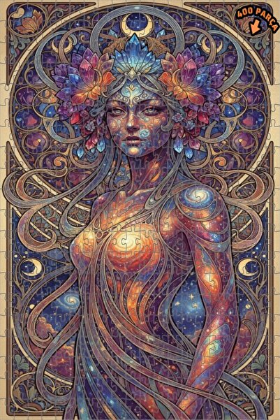 Teona Ahşap لغز خشبي بإطار مزدوج الطبقات للنساء من آرت نوفو كوزميك 400 قطعة 3...