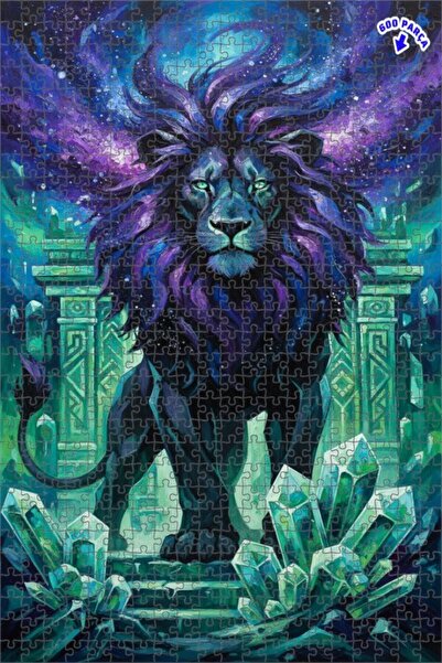 Teona Ahşap لوحة زيتية لأسد ملكي فلكي، ألغاز خشبية مؤطرة بطبقتين، 600 قطعة، 5...