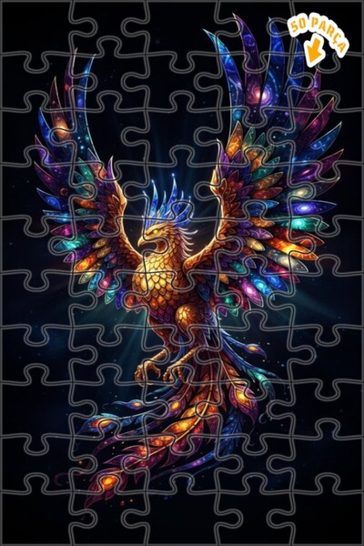 Teona Ahşap لغز خشبي بإطار مزدوج الطبقات بنمط العنقاء الكونية 50 قطعة 15×25