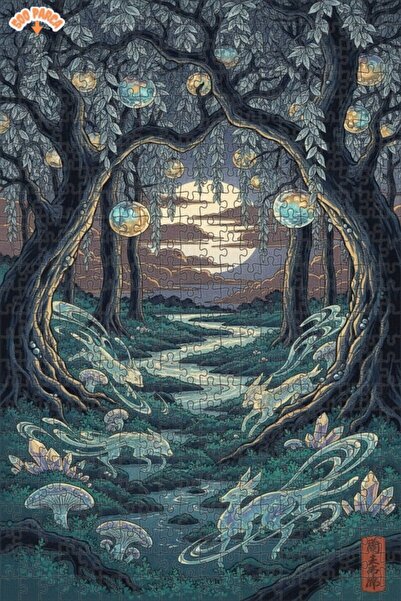 Teona Ahşap لغز خشبي مؤطر بطبقتين من سلسلة روحيات الغابة الغامضة 500 قطعة 50×30