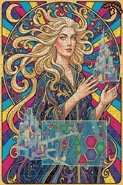 Teona Ahşap لغز خشبي مؤطر بطبقتين بمظهر لوحة زيتية لمرأة مهندسة معمارية في ال...