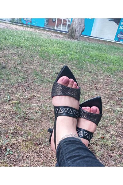 Elestia Shoes Klasik Topuklu Taş Detaylı Kadın Ayakkabı