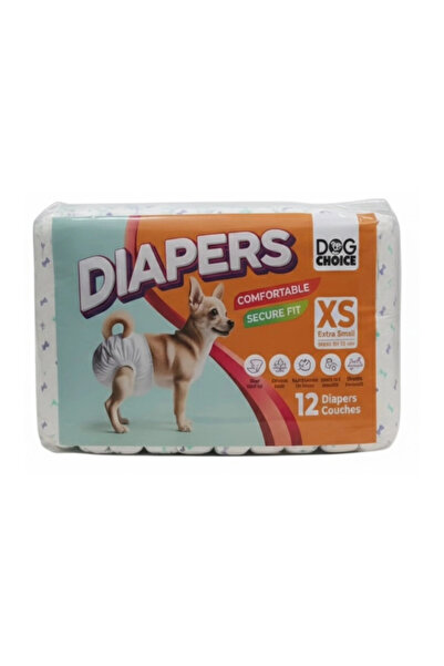 Kanki Pet Dog Choice Diapers Köpek Bağlama Bezi XS Boy 12’li Paket Erkek Köpe...