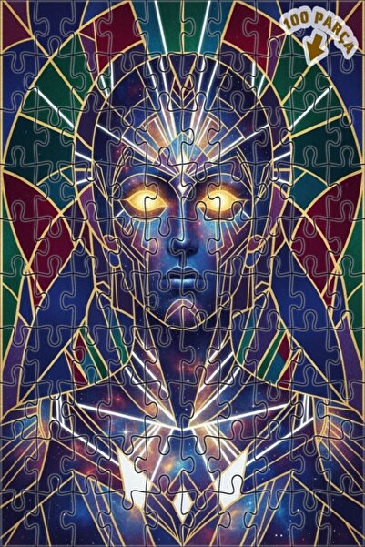 Teona Ahşap لغز خشبي مؤطر بطبقتين من جالاكتيك فيس آرت، 100 قطعة، 25×25