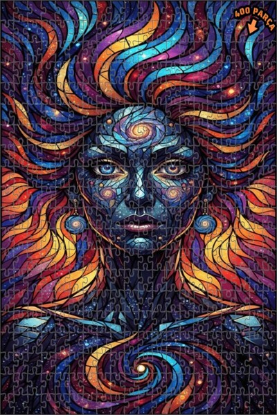 Teona Ahşap لغز خشبي بمظهر الزجاج الملون للنساء من كوزميك 400 قطعة 35×35