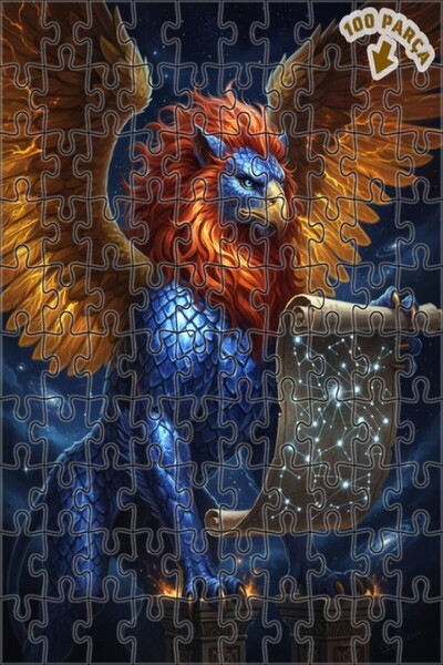 Teona Ahşap لوحة زيتية تصور الغريفين الأساطيري السماوي، لوحة خشبية مؤطرة بطبق...