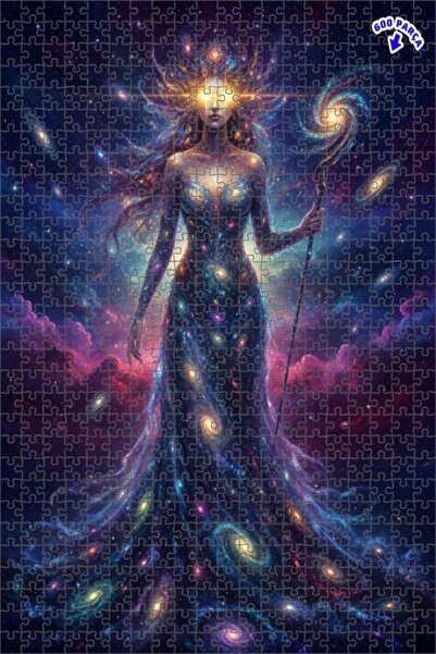 Teona Ahşap لوحة فنية بتصميم الإلهة الكونية بمظهر الزيت الملون، لغز خشبي بإطا...