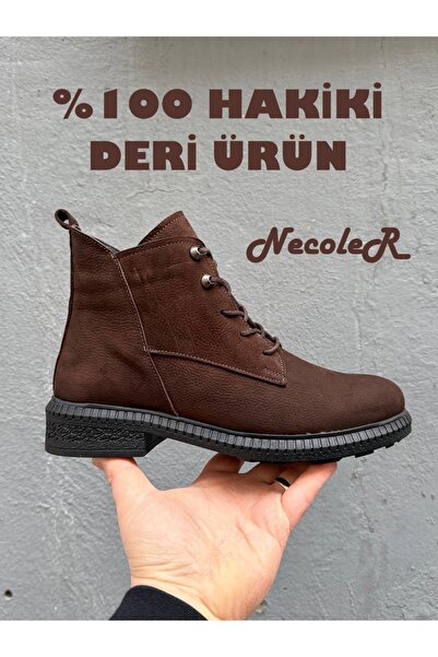 Neco Genuine Nubuck Leather Women's Short Boots, Anti-Slip Sole with Zipper (...