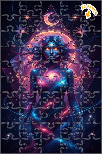 Teona Ahşap لغز خشبي مؤطر بطبقتين من فن الكون النسائي من جالاكتيك، 50 قطعة، 1...