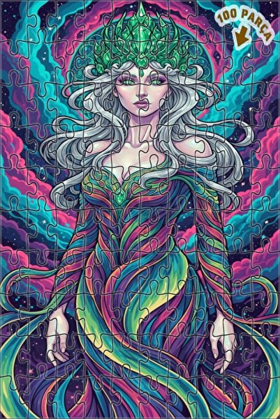 Teona Ahşap لغز خشبي بإطار مزدوج الطبقات من الفن الخطوي الملون لملكة الفضاء 1...