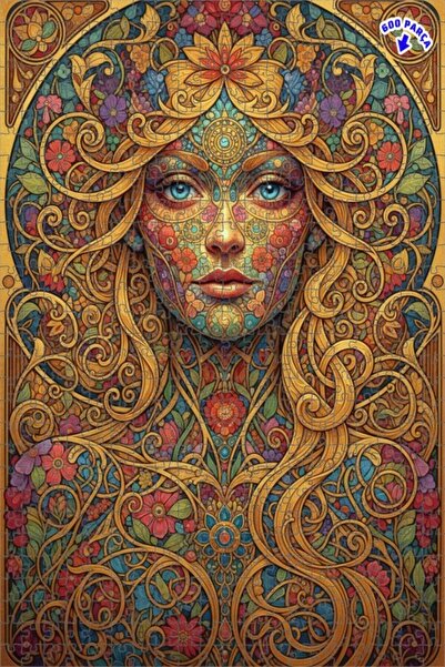 Teona Ahşap لوحة زيتية لصورة امرأة بنمط زهور سحرية، لغز خشبي بإطار مزدوج الطب...