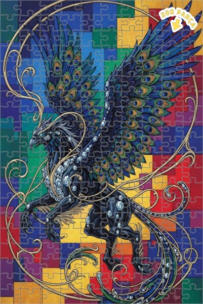 Teona Ahşap لغز فني من نوع غريفين بانثر ذو الريش الفاخر، لغز خشبي بإطار مزدوج...