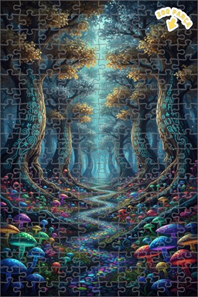 Teona Ahşap لغز خشبي مؤطر بطبقتين من سفر الغابة السحرية 200 قطعة 25x35