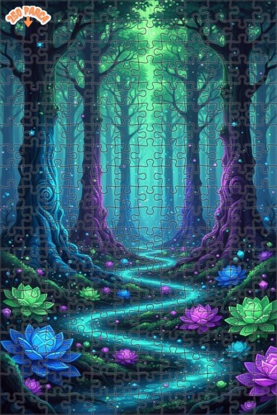 Teona Ahşap لغز خشبي فني من الزجاج الملون بإطار خشبي مزدوج الطبقات 50 قطعة 15×25