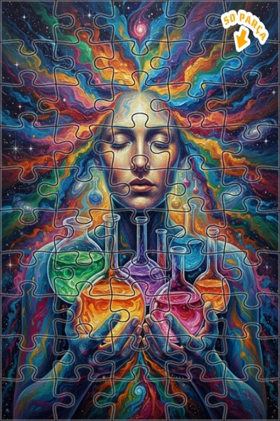 Teona Ahşap لغز خشبي بإطار مزدوج الطبقات بمظهر لوحة زيتية للتفكير الكوني 50 ق...