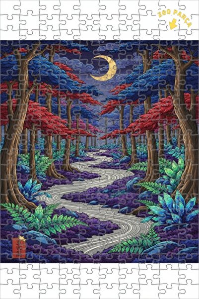 Teona Ahşap لغز خشبي بإطار مزدوج الطبقات من غابة غامضة بإضاءة القمر 200 قطعة ...