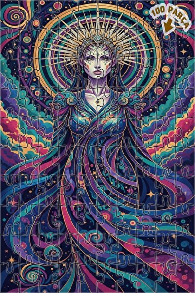 Teona Ahşap لغز خشبي مؤطر بطبقتين من ميستريفول وومين كوزميك آرت 100 قطعة 25x25