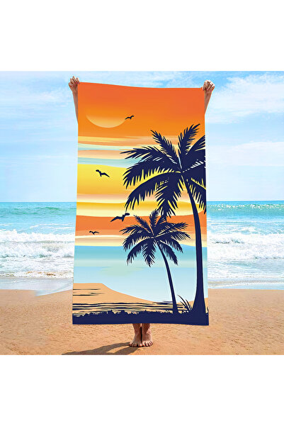 PriStyle Μεγάλη πετσέτα θαλάσσης, συνθετική μικροΐνη, γρήγορο στέγνωμα, 140x7...