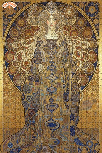 Teona Ahşap لغز خشبي مؤطر بطبقتين من كليمت بتصميم الملكة في العصر الذهبي 500 ...