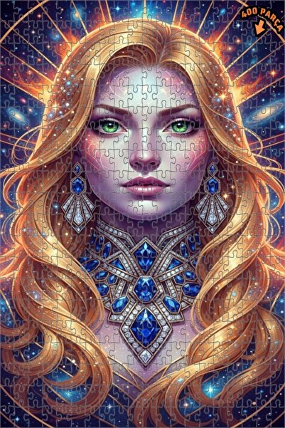 Teona Ahşap لوحة فنية حديثة بمظهر لوحة زيتية لجميلة فضائية، لغز خشبي بإطار مز...