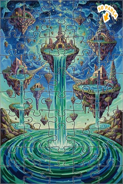 Teona Ahşap لغز خشبي مؤطر بطبقتين بمظهر الألوان المائية من مملكة الجزيرة الطا...