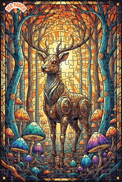 Teona Ahşap لغز خشبي مؤطر ذو طابقين بتصميم غابة الغزلان الغامضة 150 قطعة 20×30