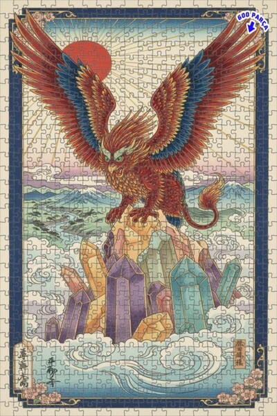 Teona Ahşap لغز خشبي فني من كريستال ديراغا إيجل ماونتن، لغز بإطار مزدوج الطبق...