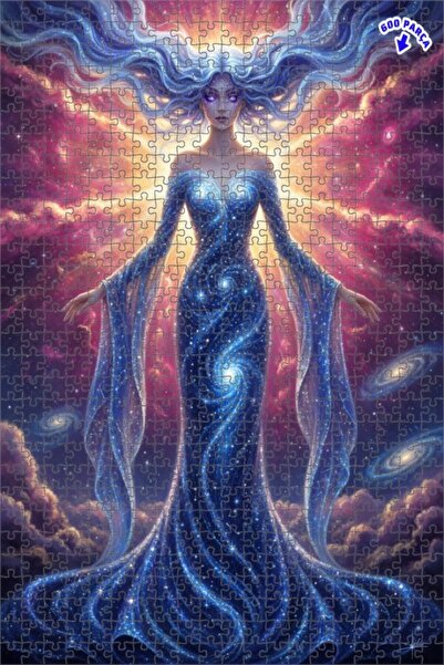 Teona Ahşap Galaxy Mother Watercolor Look Double Layer Framed Wooden Puzzle 6...