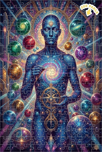 Teona Ahşap لغز خشبي مؤطر بطبقتين بتصميم فلكي إبداعي للكون 200 قطعة 25x35