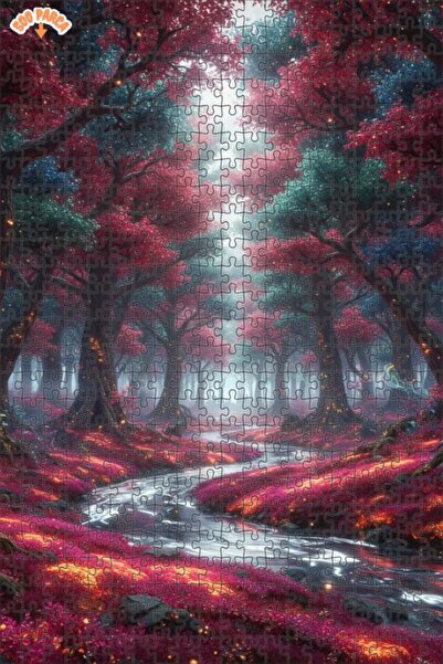 Teona Ahşap منظر طبيعي لجبل الغابة الساحرة بلوحة زيتية 500 قطعة مقاس 50×30