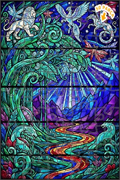 Teona Ahşap لغز خشبي مؤطر بطبقتين من مونسترز آند دراجونز الساحرية بالألوان ال...