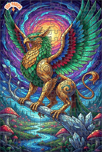 Teona Ahşap لغز خشبي مؤطر بطبقتين بمظهر لوحة زيتية يشبه حلم الغريفين الغامض، ...