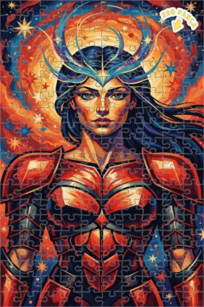 Teona Ahşap لغز خشبي رائع بإطار مزدوج الطبقات بمظهر لوحة زيتية لملكة المحارب،...