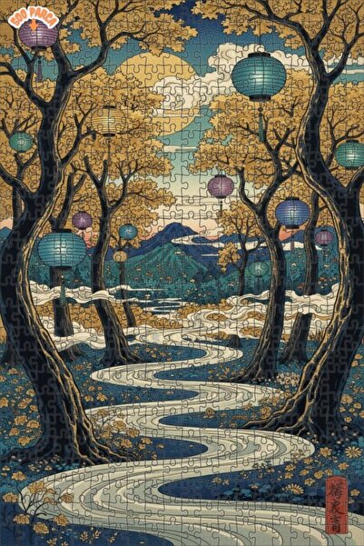 Teona Ahşap لغز خشبي بمظهر لوحة زيتية لغابات آسيا 500 قطعة 50×30