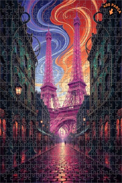 Teona Ahşap لغز خشبي مؤطر بطبقتين بتصميم فني يشبه لوحة زيتية لليلة باريس السا...