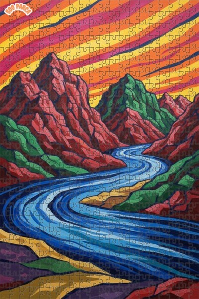 Teona Ahşap لغز فني بمظهر لوحة زيتية لمنظر الوادي المذهل 500 قطعة 50×30