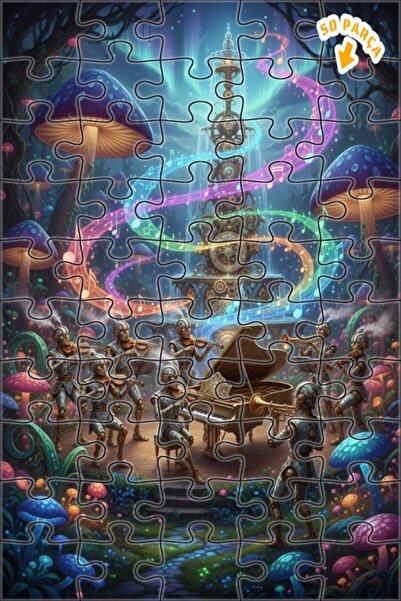 Teona Ahşap لغز خشبي مؤطر بطبقتين من ميستيك أوركسترا فورست 50 قطعة 15x25