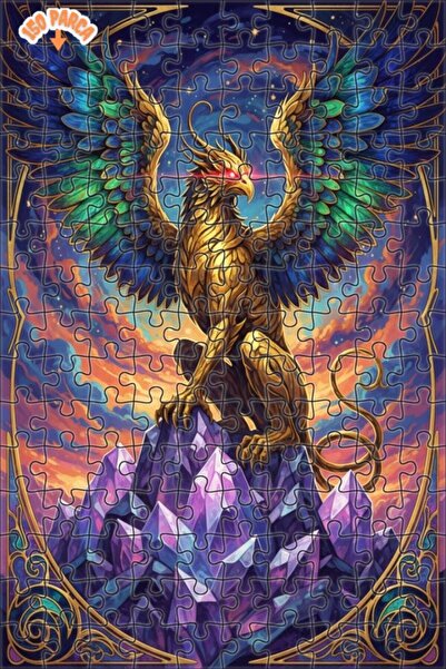 Teona Ahşap لغز خشبي بإطار مزدوج الطبقات من كريستال جرين ذهبي في الجبال 150 ق...