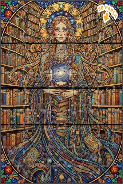 Teona Ahşap لغز خشبي بإطار من طابقين بتصميم فني حديث يشبه الزجاج الملون، 50 ق...