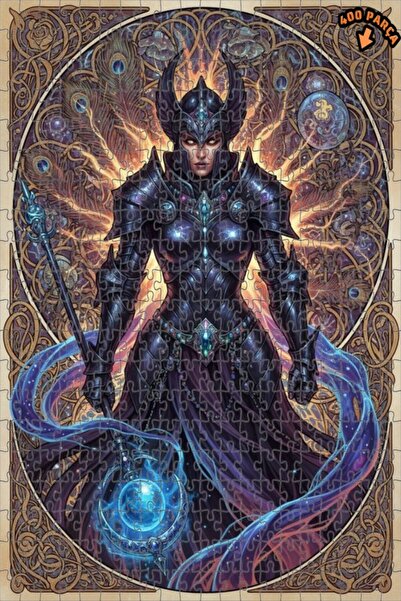 Teona Ahşap لغز خشبي مؤطر بطبقتين بمظهر لوحة زيتية لامرأة محاربة غامضة 400 قط...